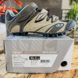 Giro Reva Women's Mountain Bike Cycling Shoes, Khaki/Brown/Sky-42.5 EU/ 10.25 US